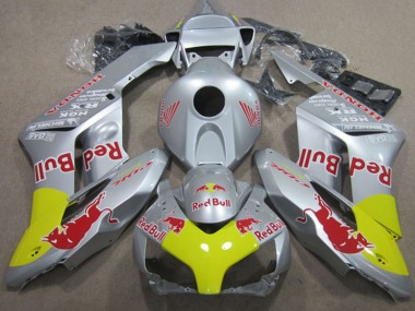Custom 2004-2005 Honda CBR1000RR Motorcycle Fairings - Silver Yellow Red Bull UK