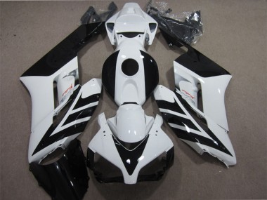 Custom 2004-2005 Honda CBR1000RR Motorcycle Fairing - White Glossy Black Stripe UK