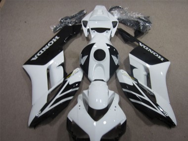 Custom 2004-2005 Honda CBR1000RR Motorcycle Fairings - White Glossy Black Stripe UK