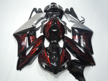 Custom 2004-2005 Honda CBR1000RR Motorcycle Fairings - Silver Glossy Black Red Flame UK