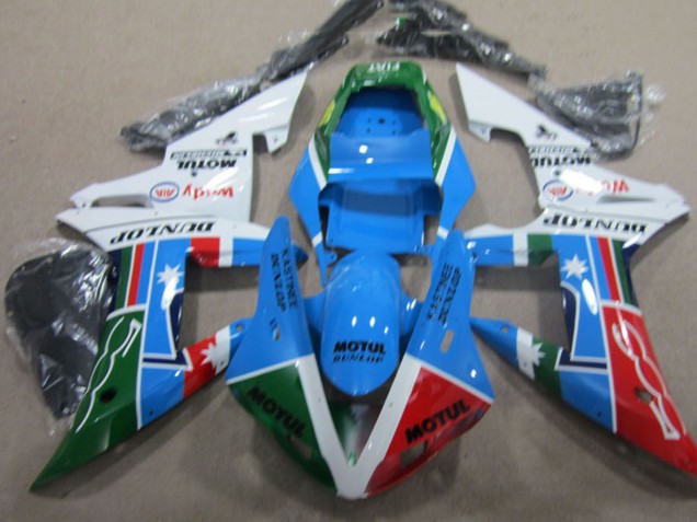 2004-2005 Honda CBR1000RR Motorcycle Fairing - White Blue Red Green Motul UK
