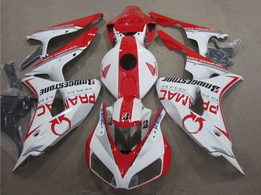 Custom 2006-2007 Honda CBR1000RR Motorcycle Fairings - White Red Pramac Bridgestone UK