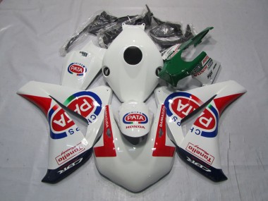 Custom 2008-2011 Honda CBR1000RR Motorcycle Fairings - White Red Blue Pata UK