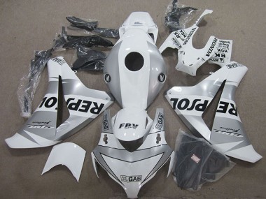 Custom 2008-2011 Honda CBR1000RR Motorcycle Fairing - White Silver Black Repsol UK