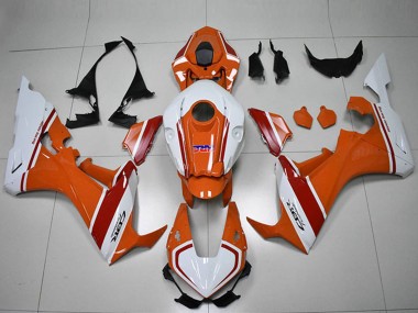 Custom 2017-2023 Honda CBR1000RR Motorcycle Fairings - White Orange Red HRC UK