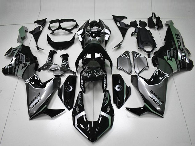 2017-2023 Honda CBR1000RR Motorcycle Fairings - Silver Glossy Black HRC UK