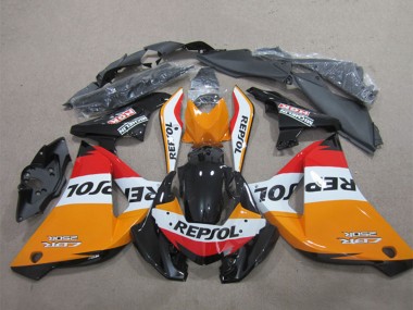 Custom 2011-2016 Honda CBR125R Motorcycle Fairings - Orange White Red Glossy Black Repsol UK