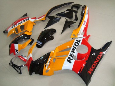Custom 1995-1996 Honda CBR600 F3 Motorcycle Fairings - Orange White Glossy Black Repsol UK