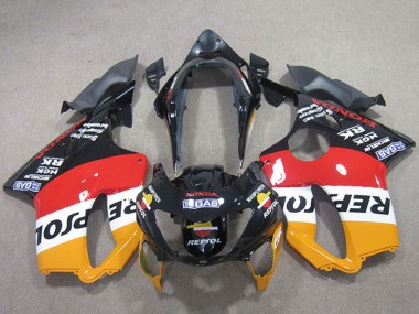 Custom 1999-2000 Honda CBR600 F4 Motorcycle Fairings - Orange White Red Glossy Black Repsol UK