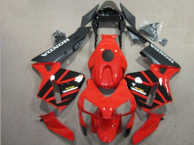 Custom 2003-2004 Honda CBR600RR Motorcycle Fairing - Red Glossy Black Matte Black UK