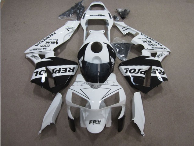 2003-2004 Honda CBR600RR Motorcycle Fairings - White Glossy Black Repsol UK