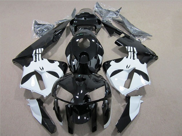 2005-2006 Honda CBR600RR Motorcycle Fairing - Glossy Black White UK