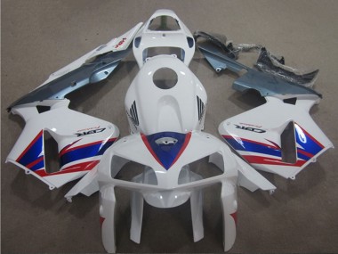 Custom 2005-2006 Honda CBR600RR Motorcycle Fairings - White Blue Red Silver UK