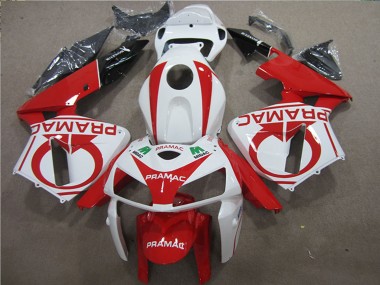 Custom 2005-2006 Honda CBR600RR Motorcycle Fairings - White Red Black Pramac UK