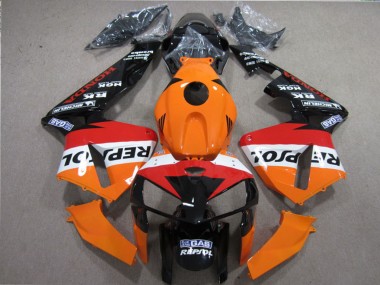 Custom 2005-2006 Honda CBR600RR Motorcycle Fairings Kits - Orange White Red Glossy Black Repsol UK
