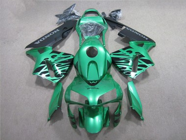 Custom 2005-2006 Honda CBR600RR Motorcycle Fairing - Green Black UK