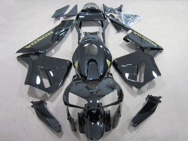 Custom 2005-2006 Honda CBR600RR Motorcycle Fairings - Glossy Black Gold Decal UK