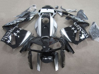 Custom 2005-2006 Honda CBR600RR Motorcycle Fairings - Glossy Black Silver SevenStars UK