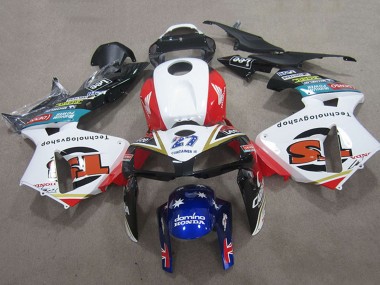 Custom 2005-2006 Honda CBR600RR Motorcycle Fairings - White Red Black Blue 27 UK
