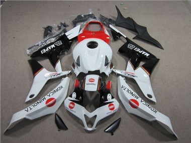 Custom 2007-2008 Honda CBR600RR Motorcycle Fairings - White Red Glossy Black Konica Minolta MAPEI UK