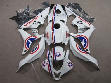 Custom 2007-2008 Honda CBR600RR Motorcycle Fairings - White Blue Red R UK