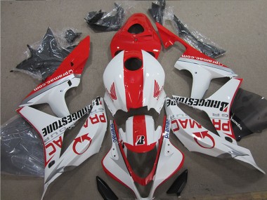 Custom 2007-2008 Honda CBR600RR Motorcycle Fairings - White Red Pramac Bridgestone UK