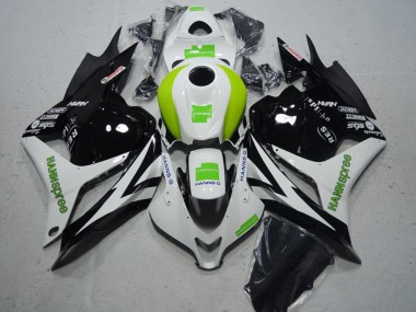 Custom 2009-2012 Honda CBR600RR Motorcycle Fairing - White Green Glossy Black Hannspree UK