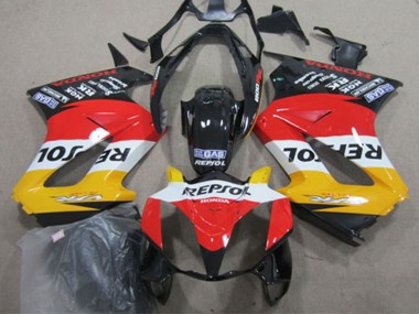 Custom 2002-2013 Honda VFR 800 Motorcycle Fairings - Yellow White Red Glossy Black Repsol UK