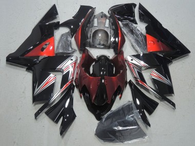 Custom 2004-2005 Kawasaki ZX10R Motorcycle Fairings - Black Red UK