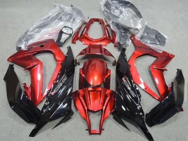 Custom 2011-2015 Kawasaki ZX10R Motorcycle Fairing - Red Glossy Black UK