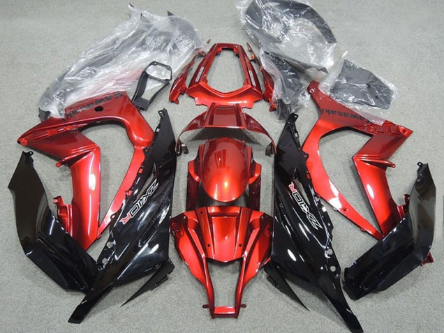 2011-2015 Kawasaki ZX10R Motorcycle Fairing - Red Glossy Black UK