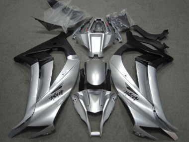 Custom 2011-2015 Kawasaki ZX10R Motorcycle Fairings - Silver Matte Black UK