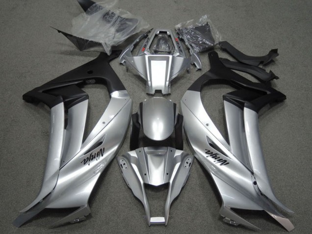 2011-2015 Kawasaki ZX10R Motorcycle Fairings - Silver Matte Black UK