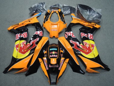 Custom 2011-2015 Kawasaki ZX10R Motorcycle Fairings - Orange Black Red Bull UK