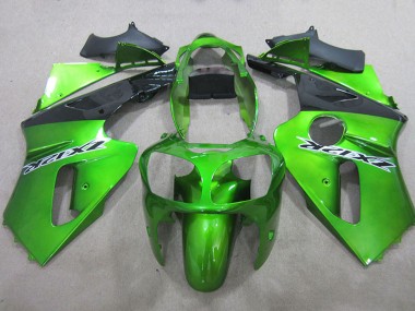 Custom 2000-2001 Kawasaki ZX12R Motorcycle Fairings - Green Matte Black UK