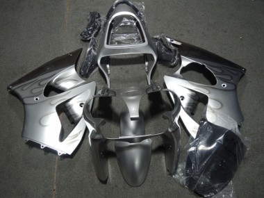 Custom 2000-2002 Kawasaki ZX6R Motorcycle Fairings - Silver Grey Flame UK