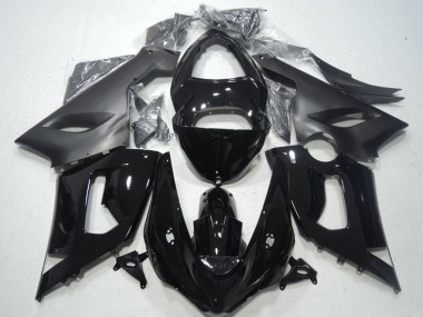 Custom 2005-2006 Kawasaki ZX6R Motorcycle Fairings - Glossy Black Matte Black UK