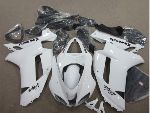 2007-2008 Kawasaki ZX6R Motorcycle Fairings - White UK