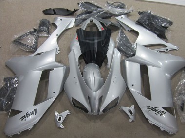 Custom 2007-2008 Kawasaki ZX6R Motorcycle Fairings - Silver UK