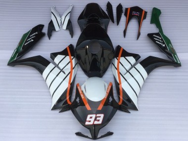 Custom 2012-2016 Honda CBR1000RR Motorcycle Fairings - White Orange Glossy Black Baracuda 93 UK