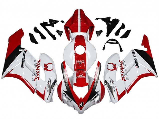 2004-2005 Honda CBR1000RR Motorcycle Fairings - White Red Glossy Black Pramac Bridgestone UK