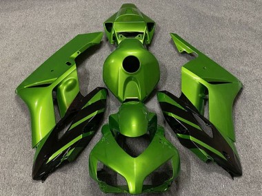 Custom 2004-2005 Honda CBR1000RR Motorcycle Fairings - Green Glossy Black Stripe UK