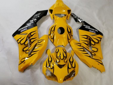 Custom 2012-2016 Honda CBR1000RR Motorcycle Fairings - Yellow Black Flame UK