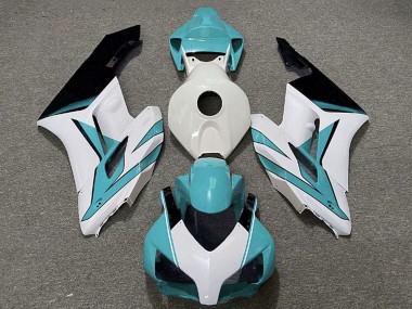 Custom 2004-2005 Honda CBR1000RR Motorcycle Fairings - White Cyan Blue Glossy Black UK