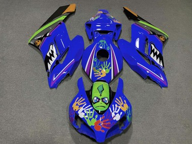 Custom 2004-2005 Honda CBR1000RR Motorcycle Fairings - Blue Green Orange Black Shark UK