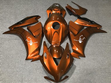 Custom 2012-2016 Honda CBR1000RR Motorcycle Fairings - Deep Orange Glossy Black UK