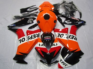 Custom 2012-2016 Honda CBR1000RR Motorcycle Fairings - Orange White Red Glossy Black Repsol UK