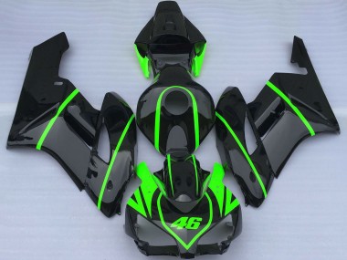 Custom 2004-2005 Honda CBR1000RR Motorcycle Fairings - Glossy Black High Viz Green UK