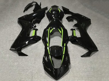 Custom 2017-2023 Honda CBR1000RR Motorcycle Fairings - Glossy Black Lime Green Lining UK