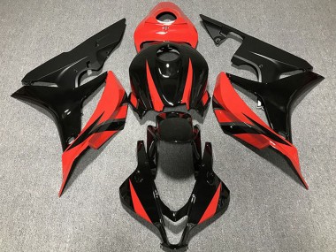 Custom 2007-2008 Honda CBR600RR Motorcycle Fairings - Red Glossy Black UK